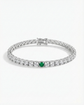 Emerald Center Tennis Bracelet – Sterling Silver 925