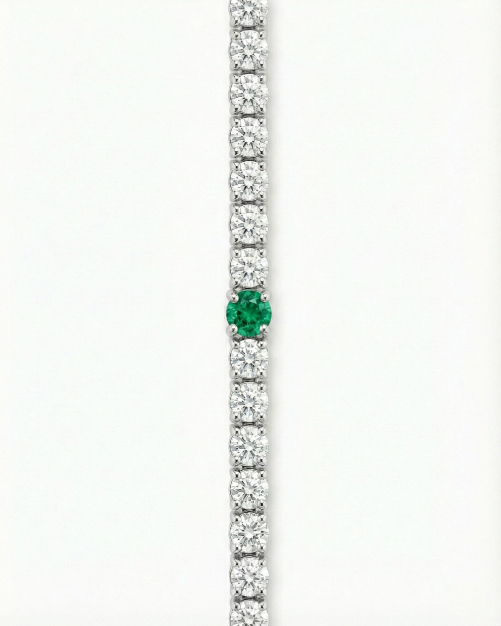Emerald Center Tennis Bracelet – Sterling Silver 925