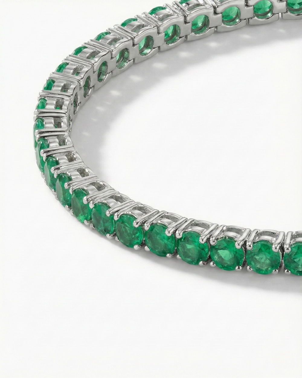 Emerald Tennis Bracelet – 2.5 mm, Sterling Silver 925