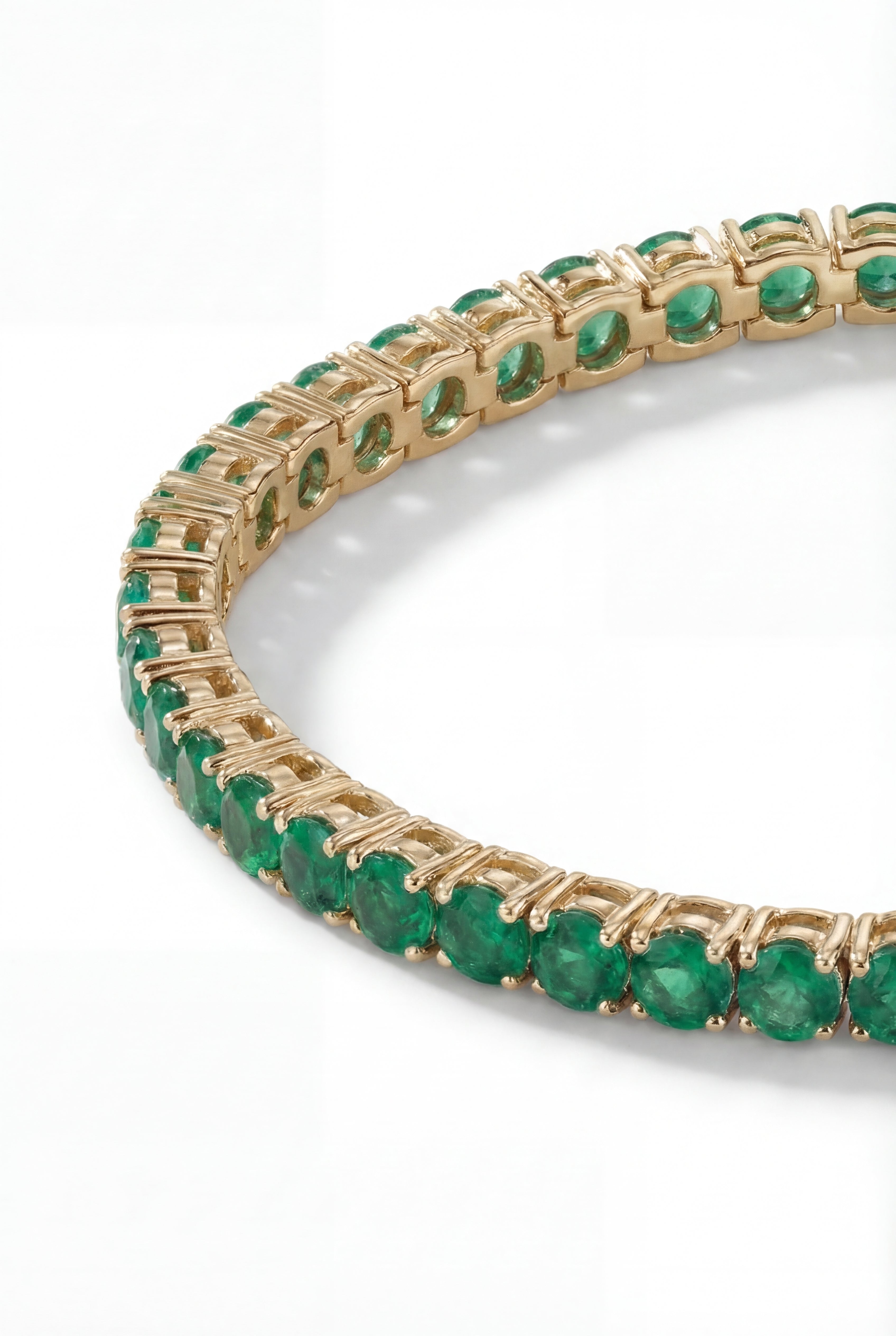 Emerald Tennis Bracelet – 2.5 mm, 18k Gold