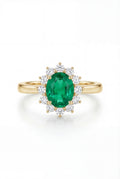 Emerald Halo Ring - 18k Gold